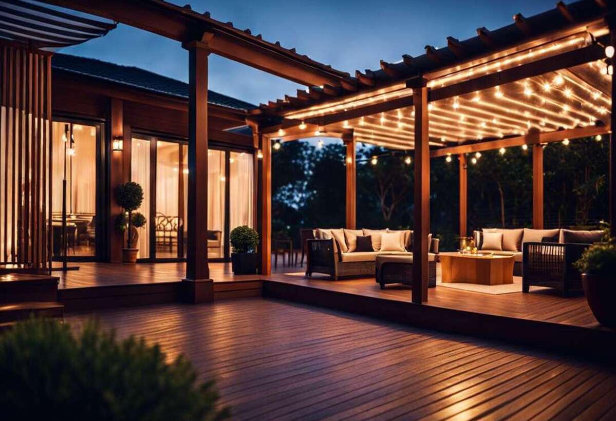 Mise en valeur architecturale par l'éclairage extérieur de véranda