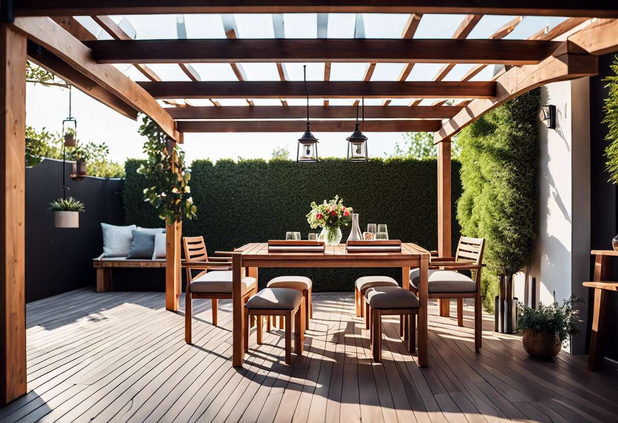 Des idées déco pour transformer une pergola en pièce à vivre