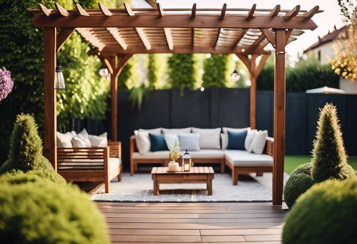 Harmonie du jardin : associer mobilier et pergola en bois avec style
