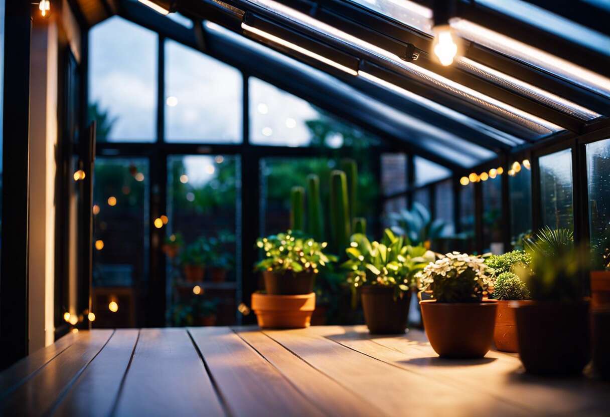 Types d'éclairage : une sélection adaptée aux petites vérandas