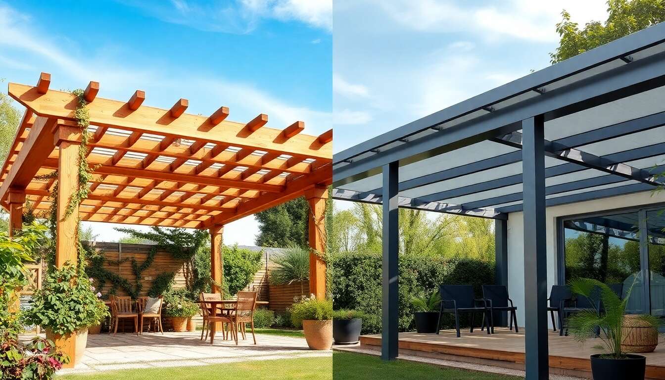 Comprendre les différents matériaux pour pergolas autoportantes
