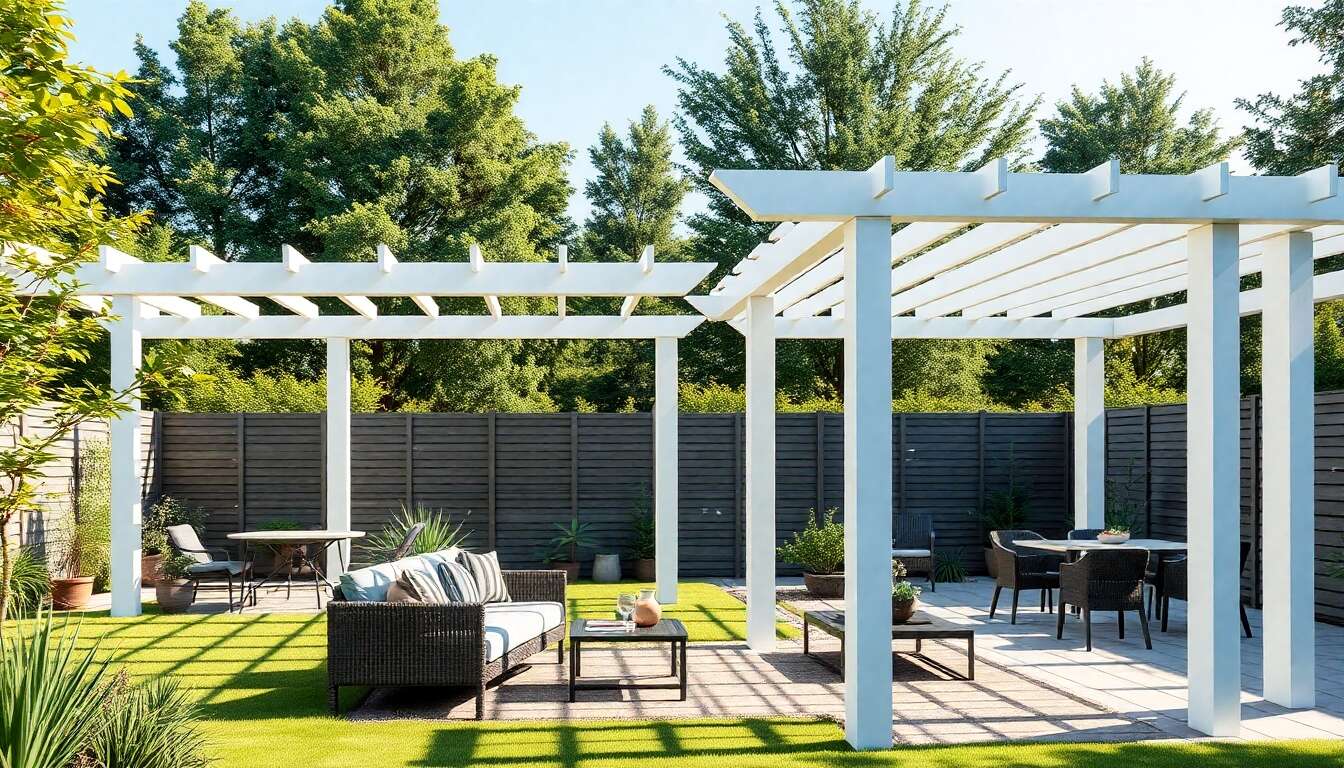Types de pergolas en pvc : kit et autoportante
