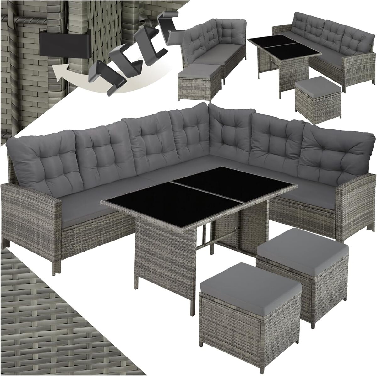 Avis TecTake salon de jardin modulable : confort et style extérieur