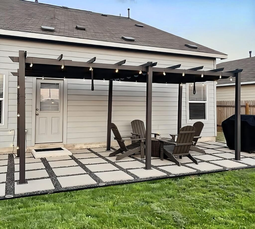 Test de la pergola aluminium Purple Leaf 5, 5 x 3 m