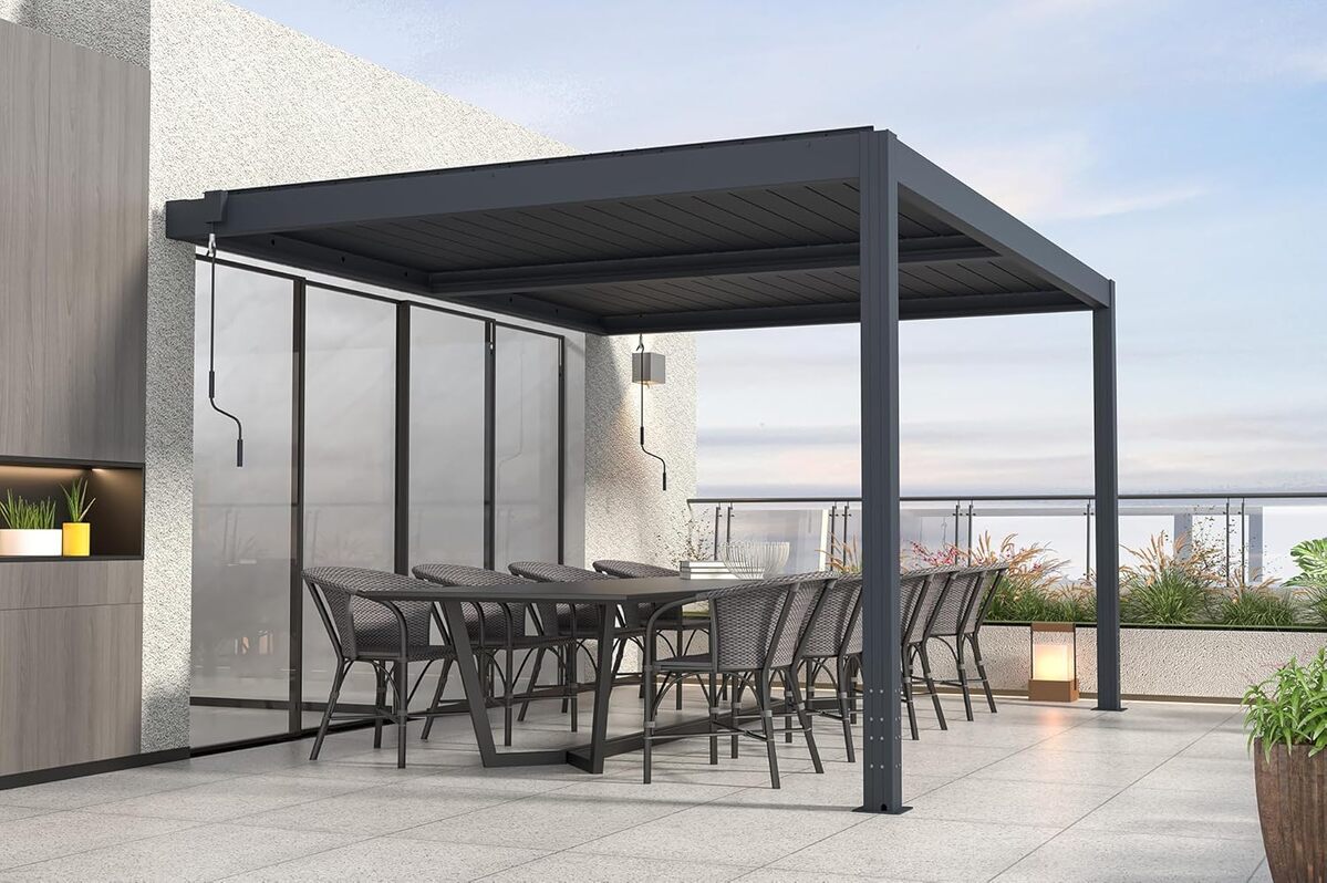 Test de la pergola Cazeboo Santa 4x3m en aluminium gris