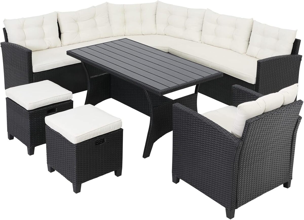 Test du salon de jardin Casaria en résine tressée : 9 places confortables