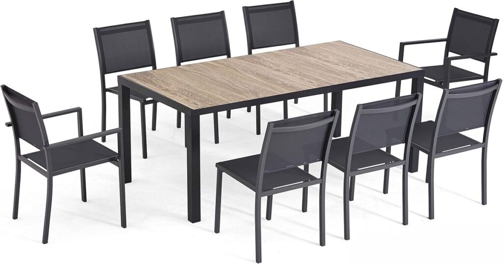 Test du salon de jardin Oviala Tivoli en aluminium et céramique marron