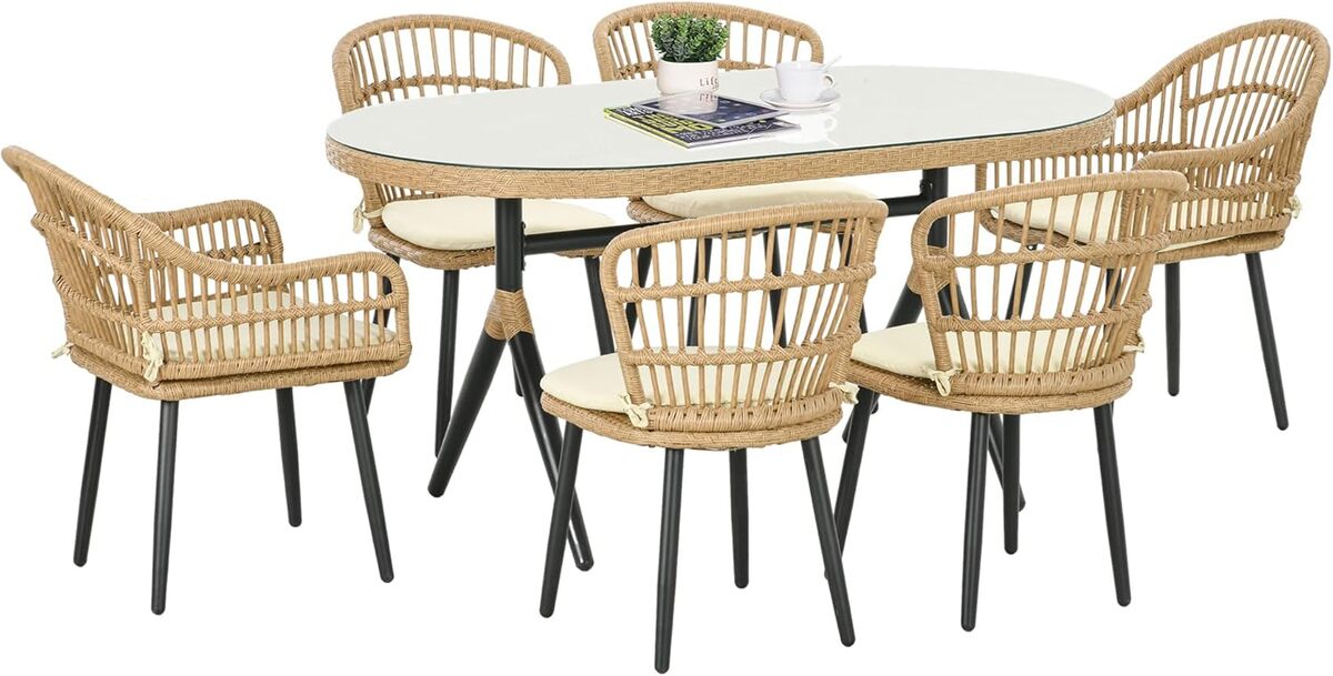 Test : ensemble salon de jardin Outsunny en rotin pour 6 personnes