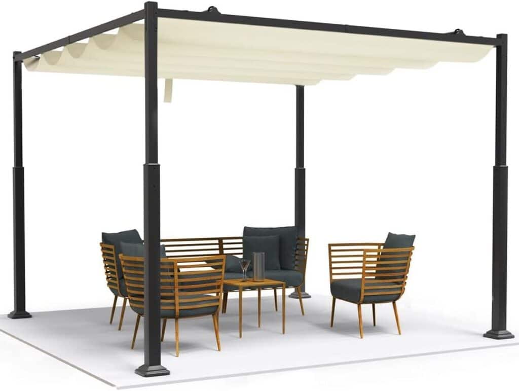 Test pergola Vounot coulissante rétractable 3x3m