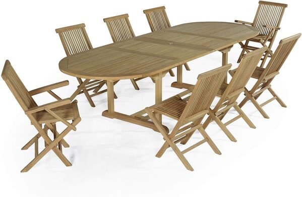 Teck'Attitude Salon de Jardin en Teck Massif Biarritz, 8 Places