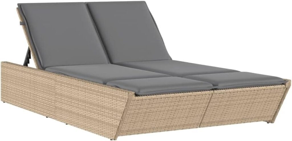 Test : chaise longue double vidaXL inclinable en résine tressée beige