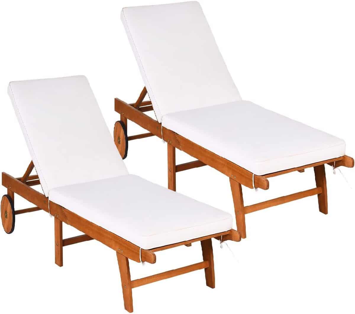 Test : chaises longues COSTWAY en bois d'eucalyptus