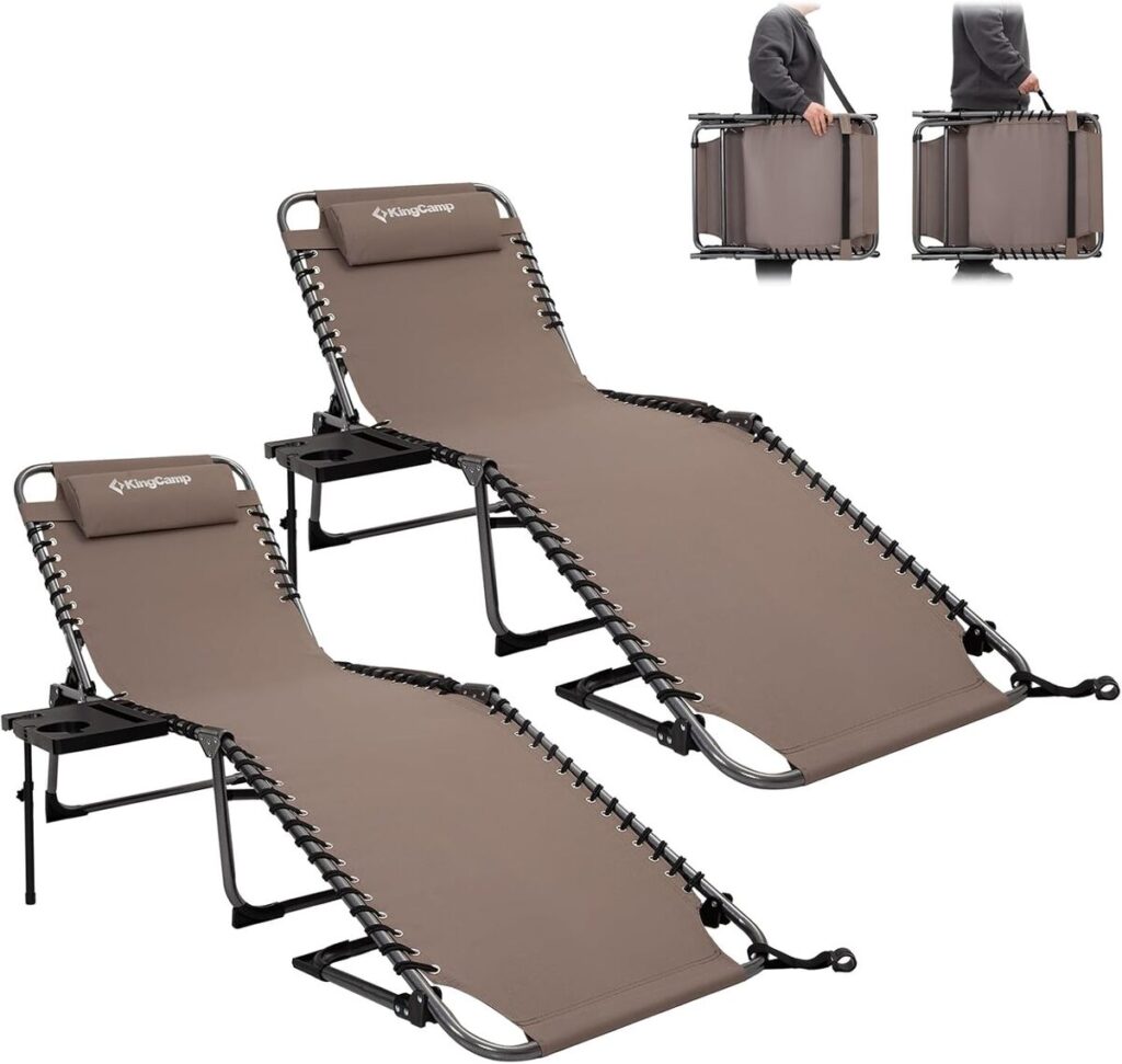 Test : chaises longues pliantes KingCamp avec table d'appoint