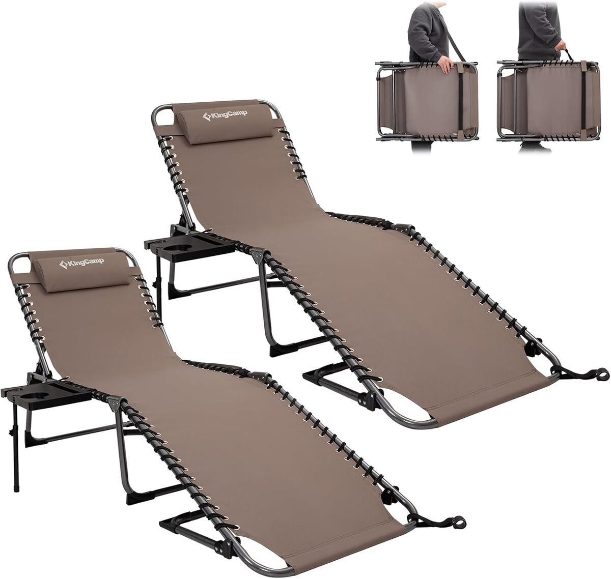 Test : chaises longues pliantes KingCamp avec table d'appoint
