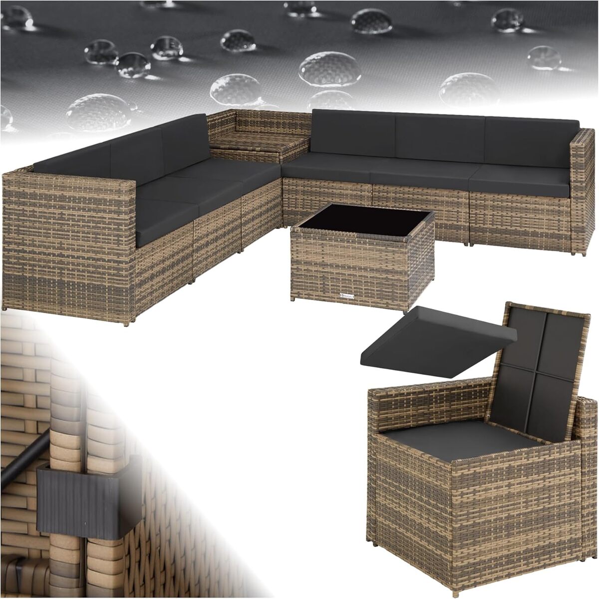 Test complet : salon de jardin TecTake rotin modulable