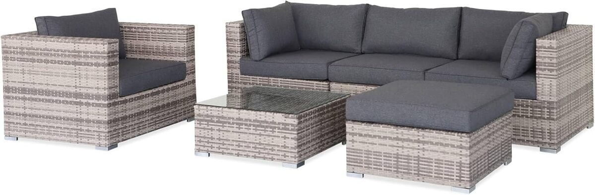 Test du salon de jardin Alice's Garden en résine tressée : confort et style pour 5 personnes