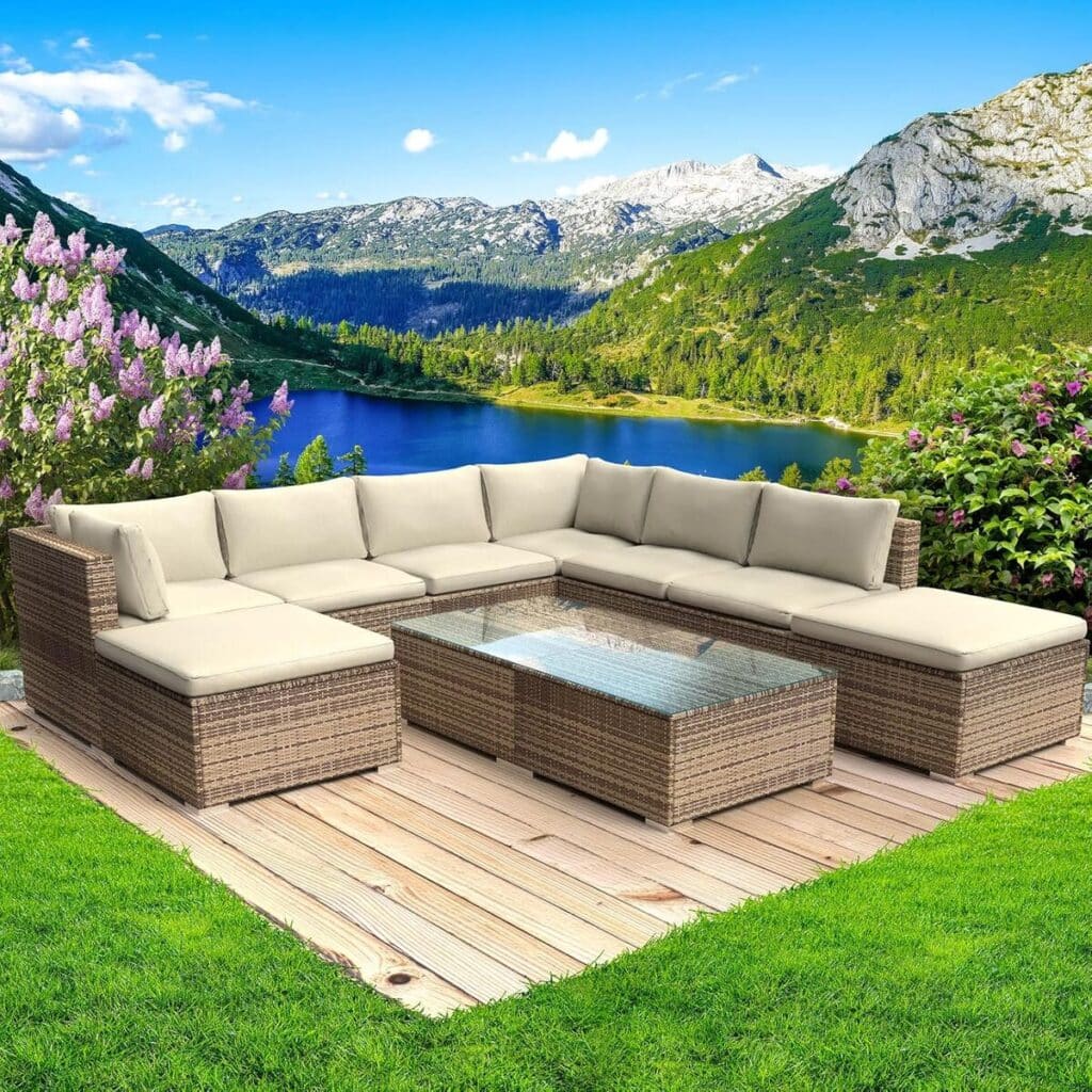 Test du salon de jardin Brast rotin 7-8 places, confort et élégance