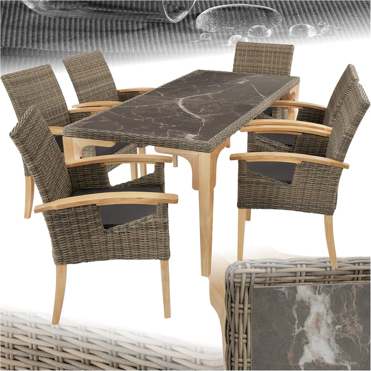 Test du salon de jardin TecTake pour 6 personnes