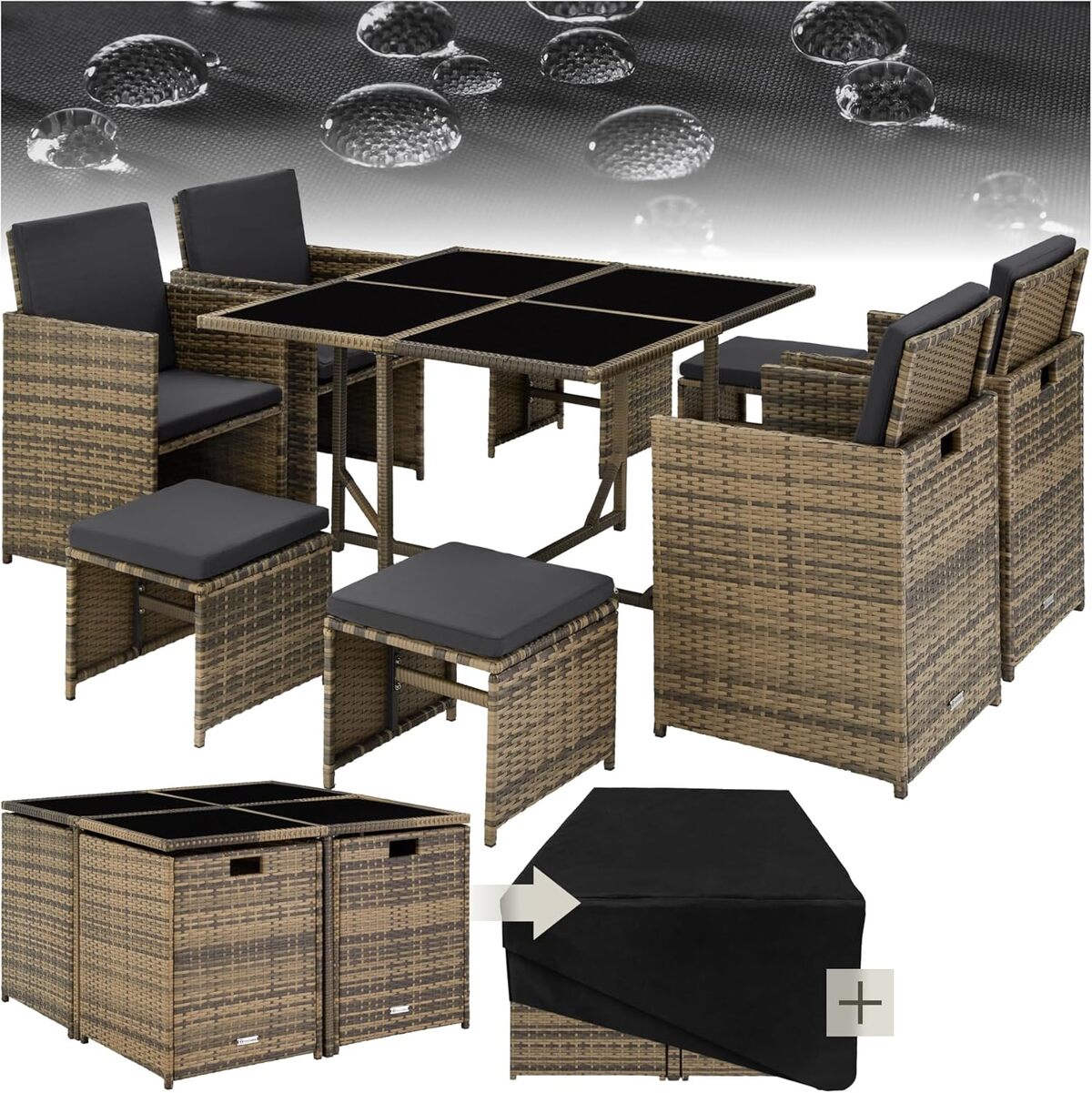 Test du salon de jardin Tectake® en poly rotin : confort et style pour votre espace extérieur