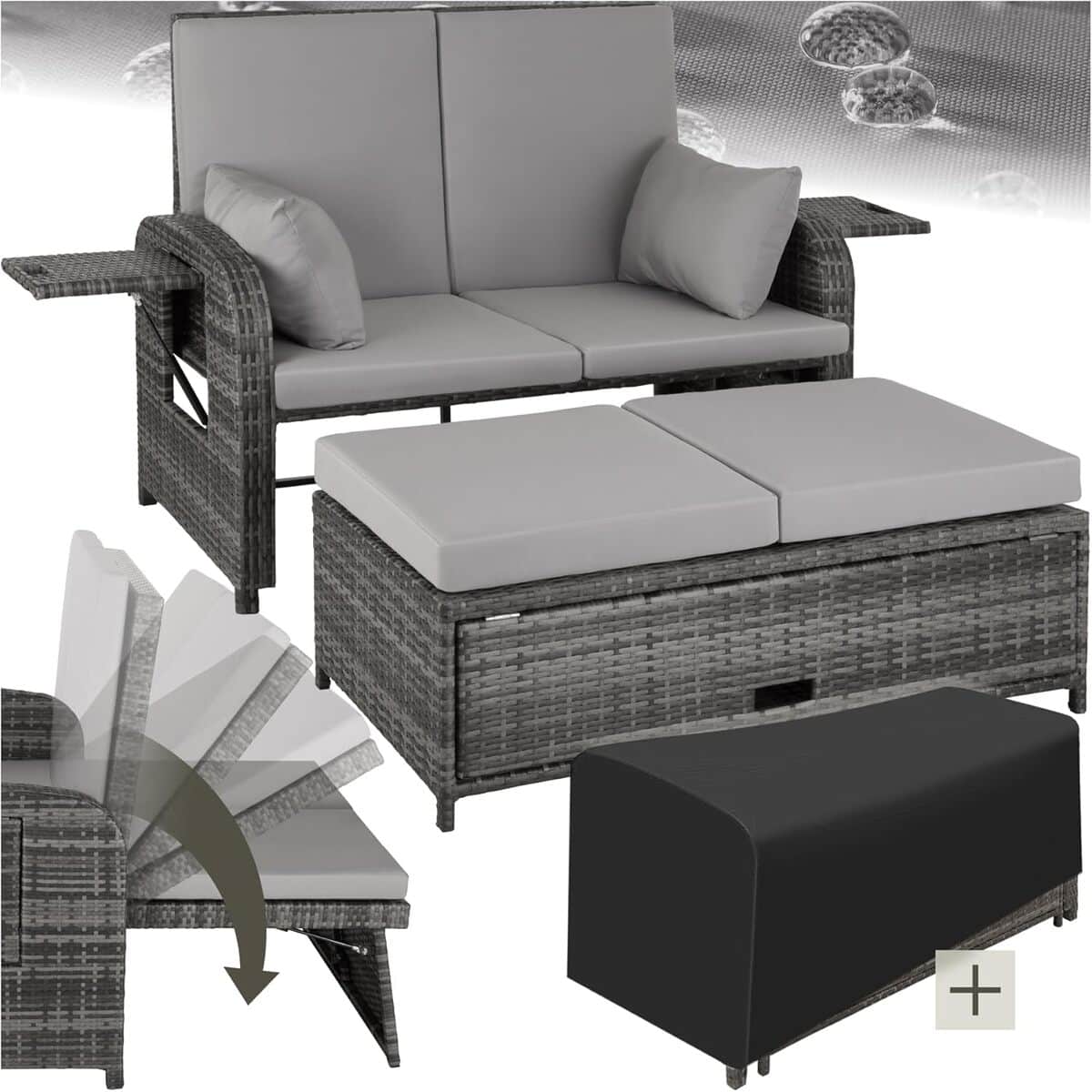 Test du salon de jardin TecTake® modulable en poly rotin