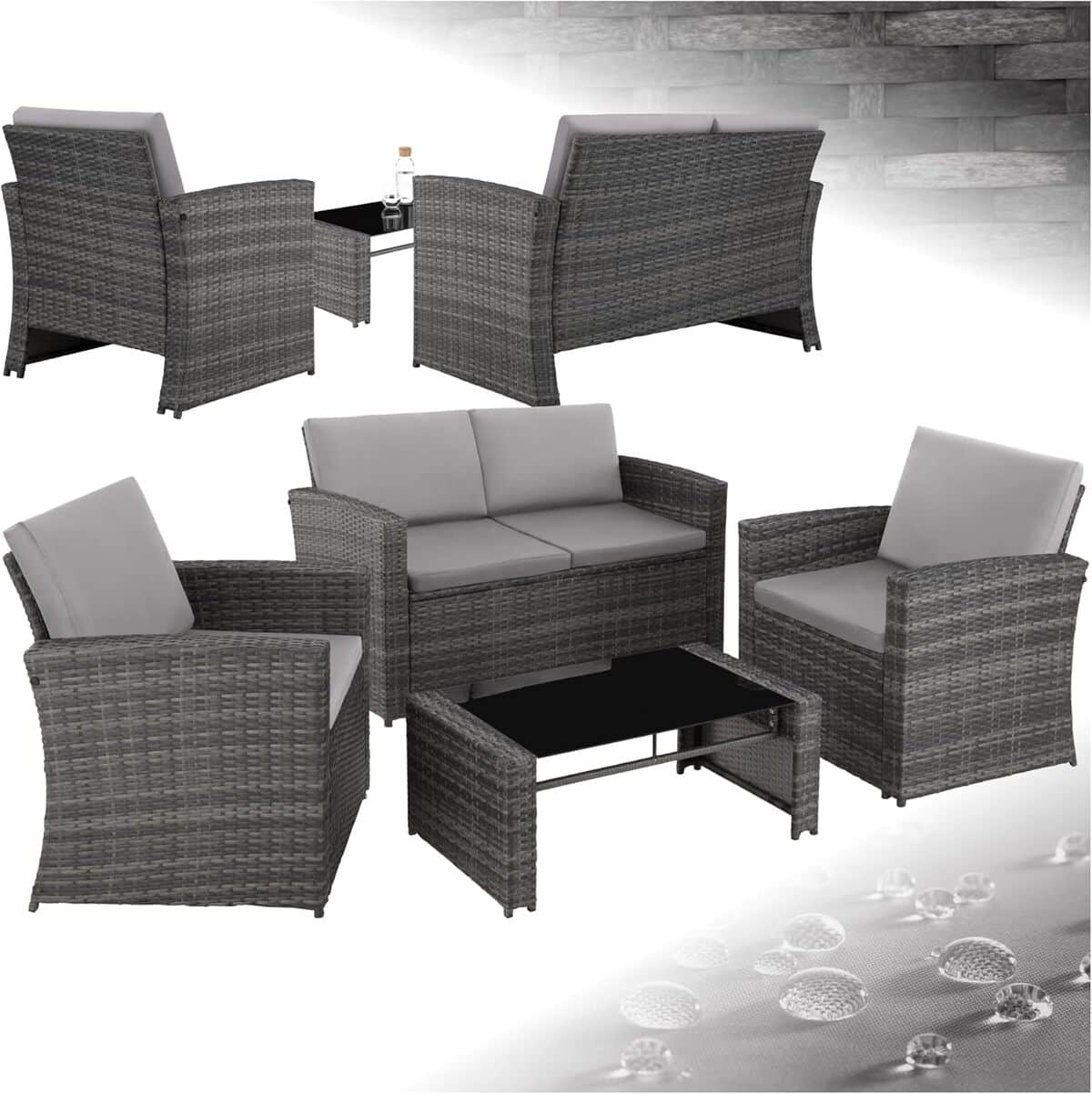 Test : mobilier de jardin TecTake 4 places en résine tressée