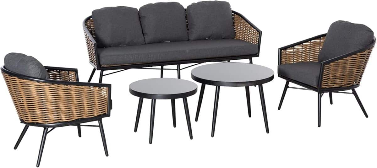 Test : outsunny salon de jardin 5 pièces résine tressée