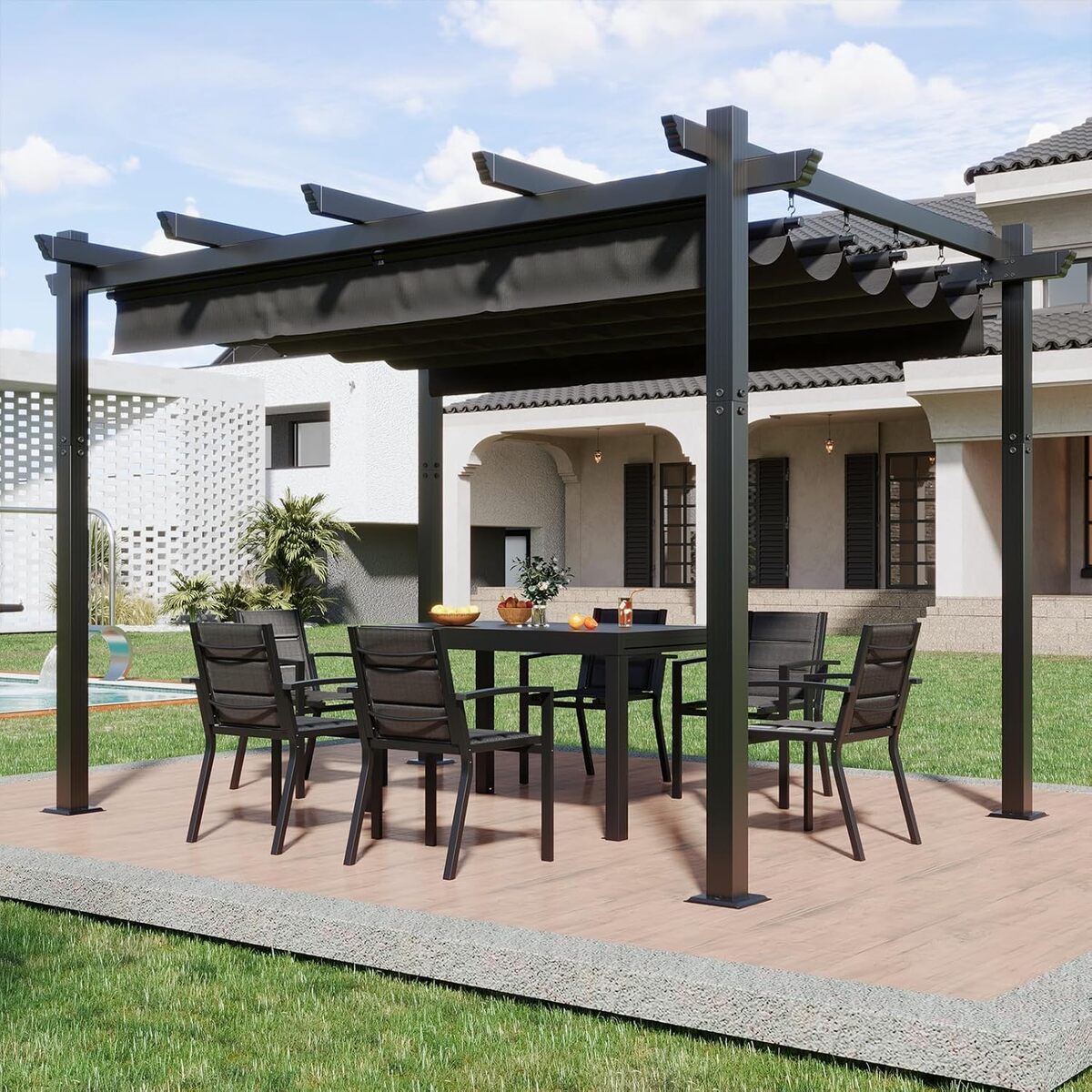 Test : pergola Devoko en aluminium 4x3, fonctionnelle et élégante