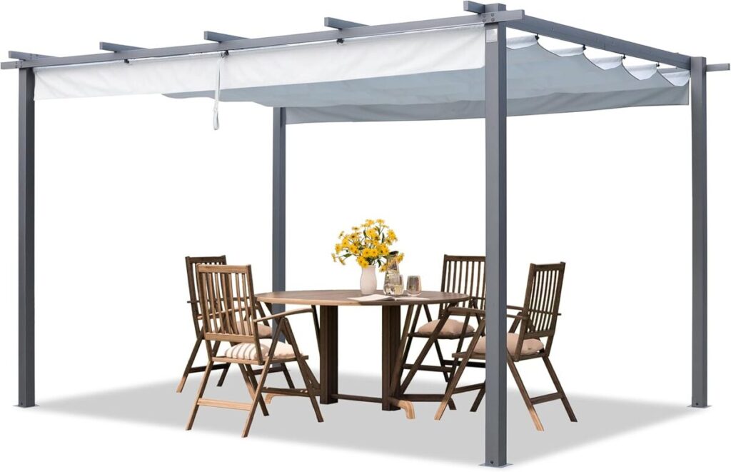 Test pergola PRIMEYARD 3x4 m : toit rétractable en acier