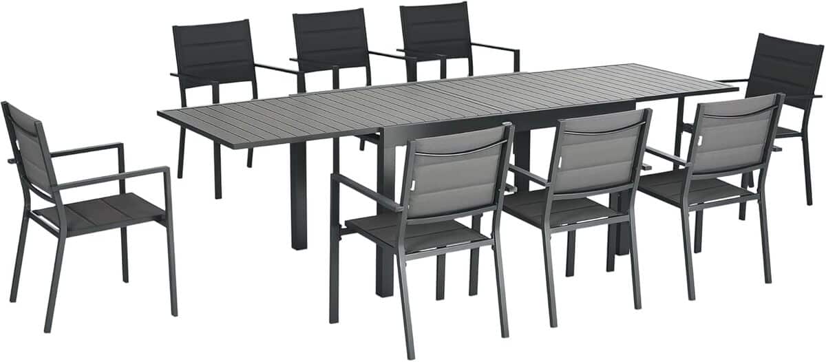 Test : salon de jardin extensible Outsunny 8 personnes gris