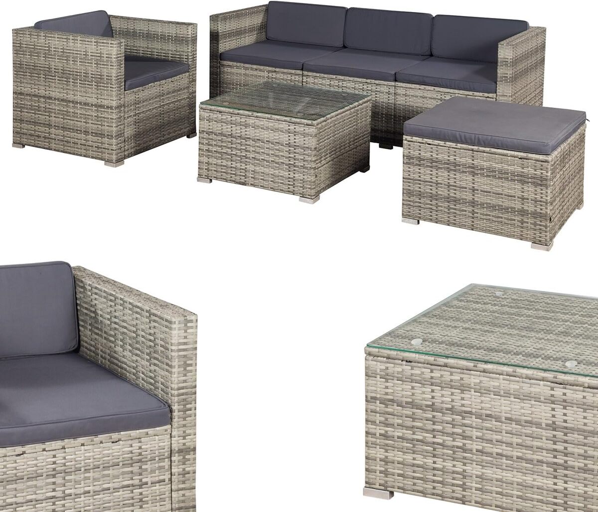 Test : salon de jardin Juskys Punta Cana L, confort et style en polyrotin