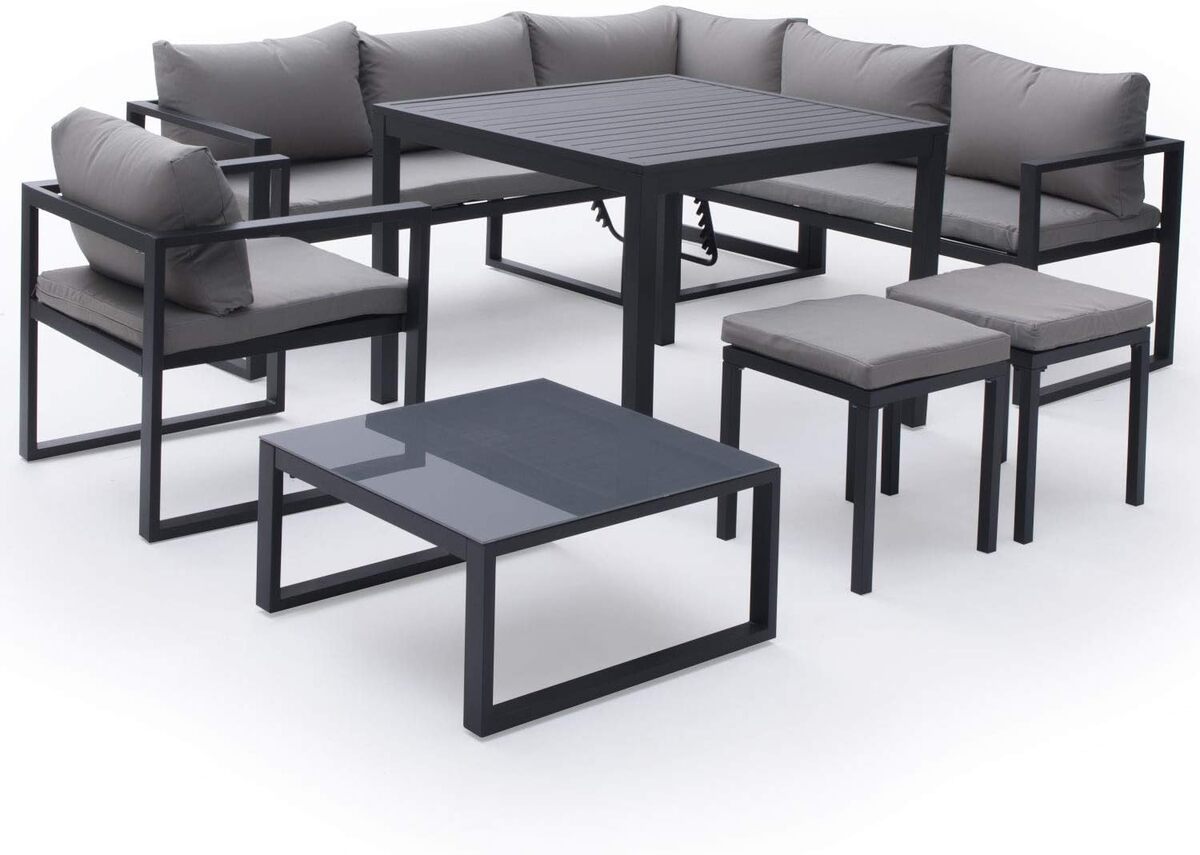 Test : salon de jardin modulable Ibiza 7 places en tissu anthracite
