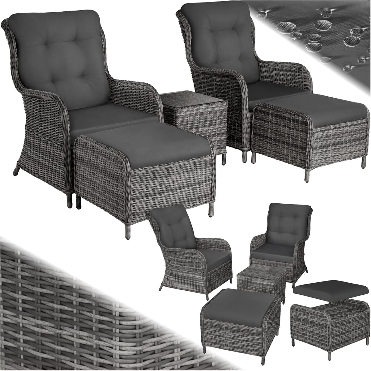 Test : salon de jardin tectake 2 personnes en poly rotin