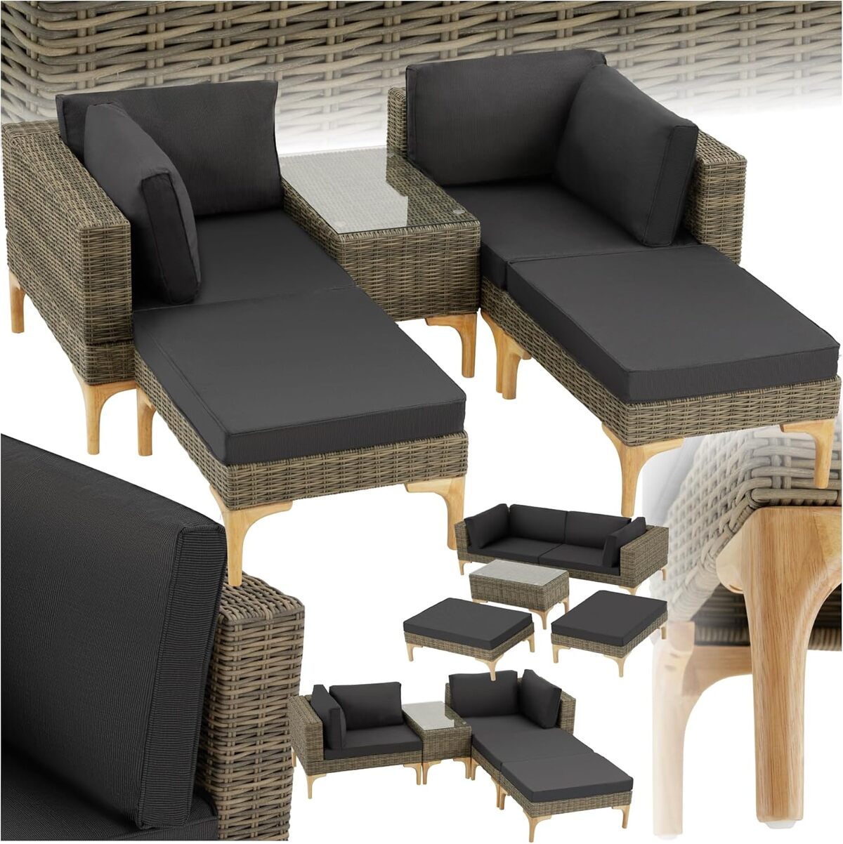 Test : salon de jardin TecTake® modulable en poly rotin