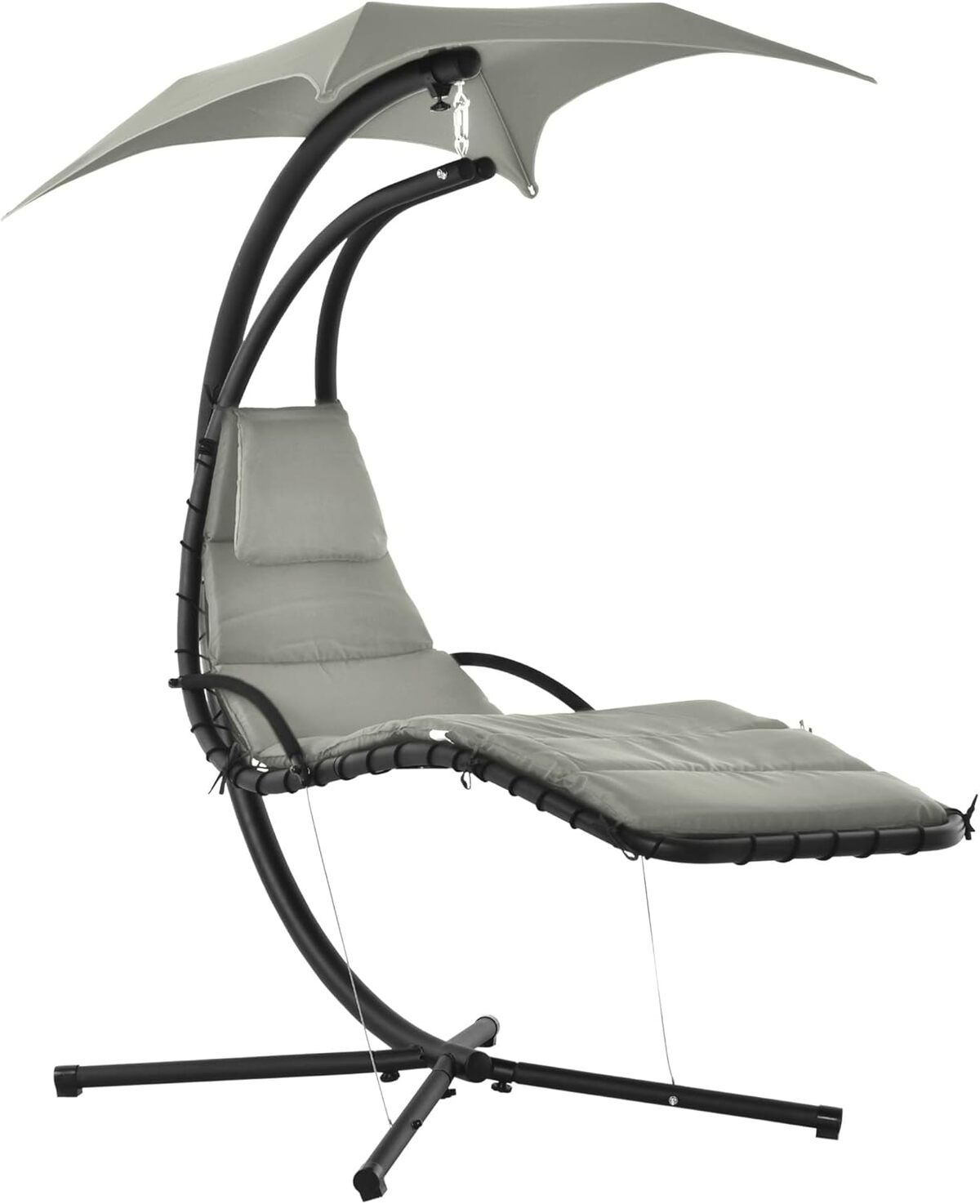 Test : transat suspendu Outsunny avec pare-soleil gris noir