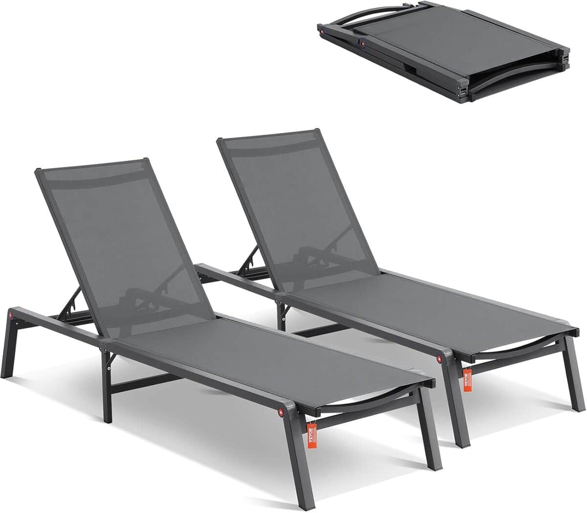Test : chaise longue VEVOR pliable, 5 positions réglables