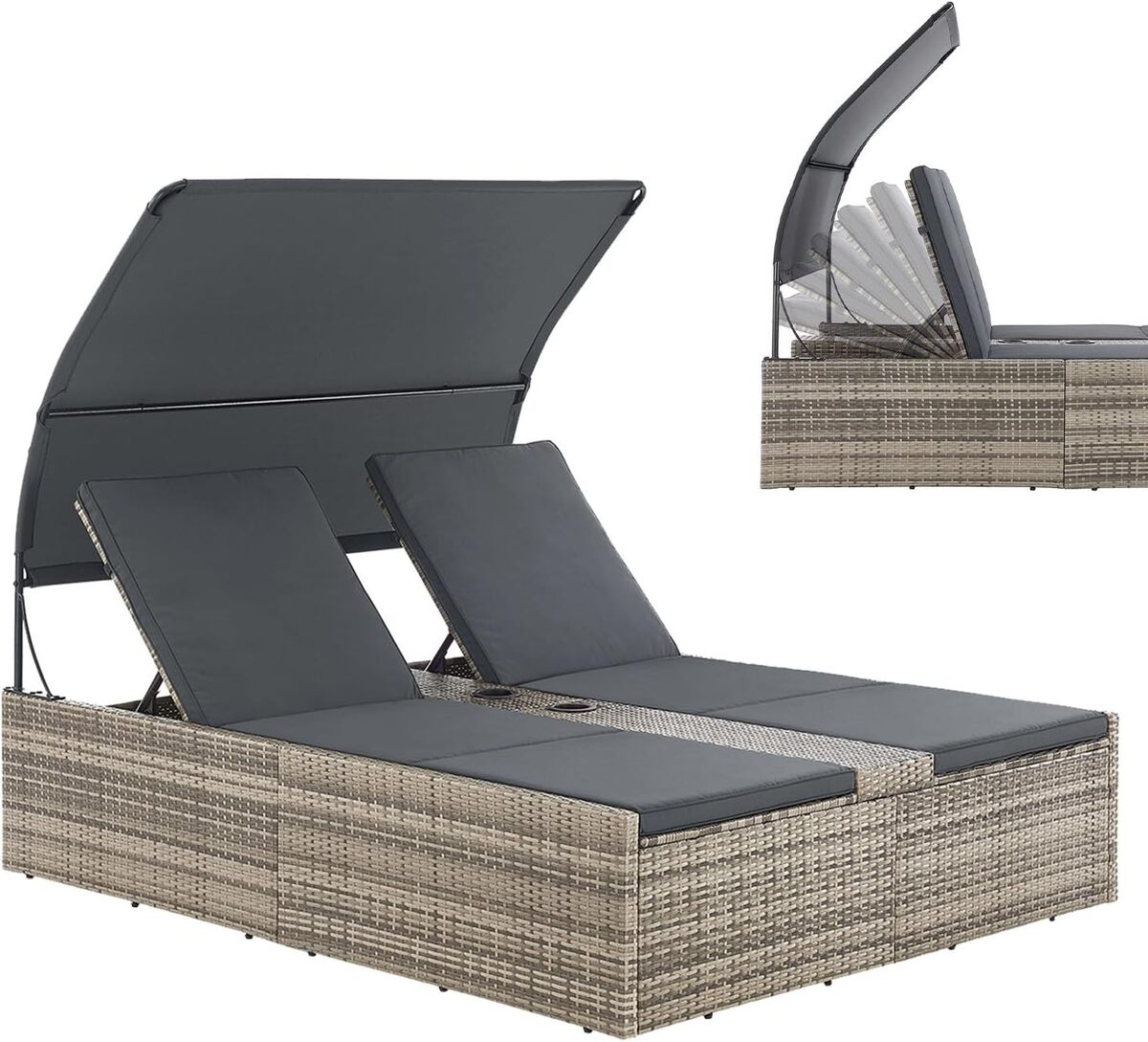 Test de la chaise longue double Juskys Syros : confort et élégance en extérieur