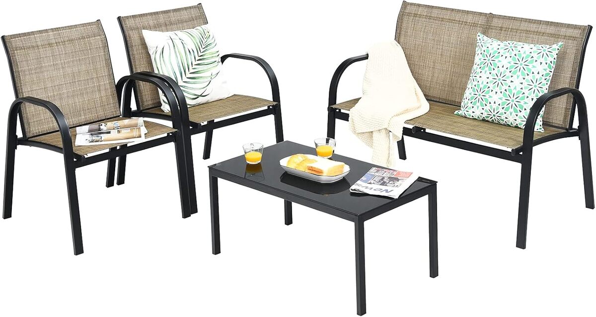 Test de l'ensemble de salon Goplus 4Pcs pour jardin et terrasse