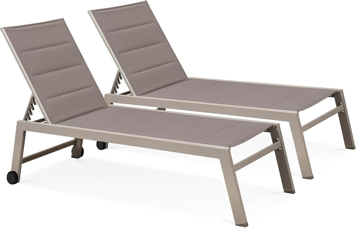 Test des bains de soleil Oviala en aluminium taupe