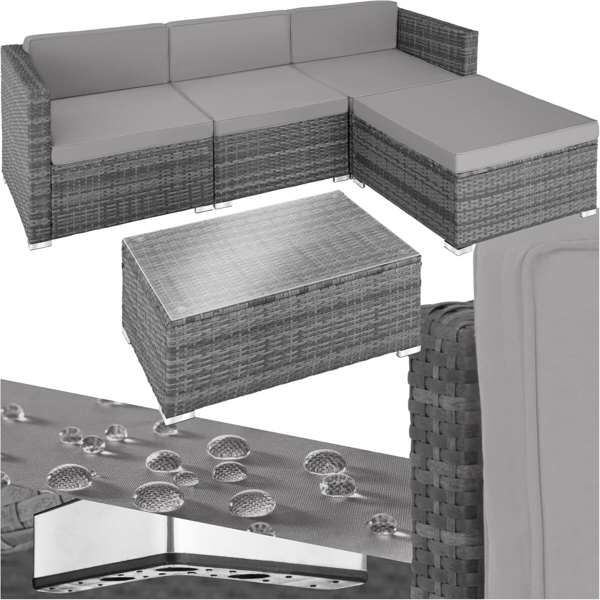 Test du canapé jardin modulable 4 places TecTake