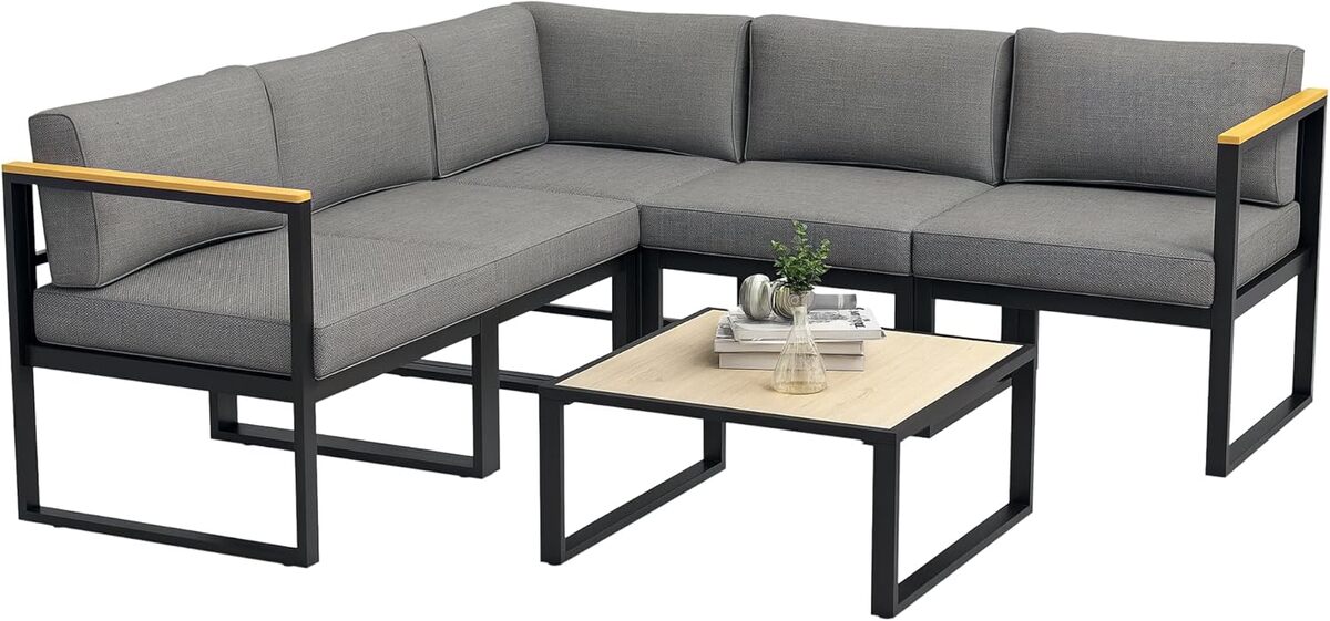 Test Outsunny ensemble salon jardin design contemporain 6 pièces confort
