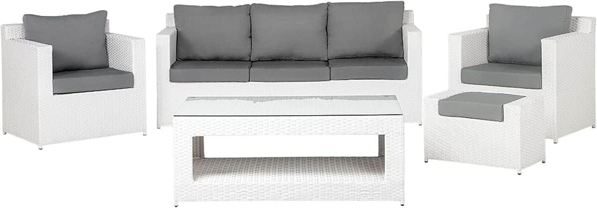 Test : salon de jardin en rotin blanc Beliani