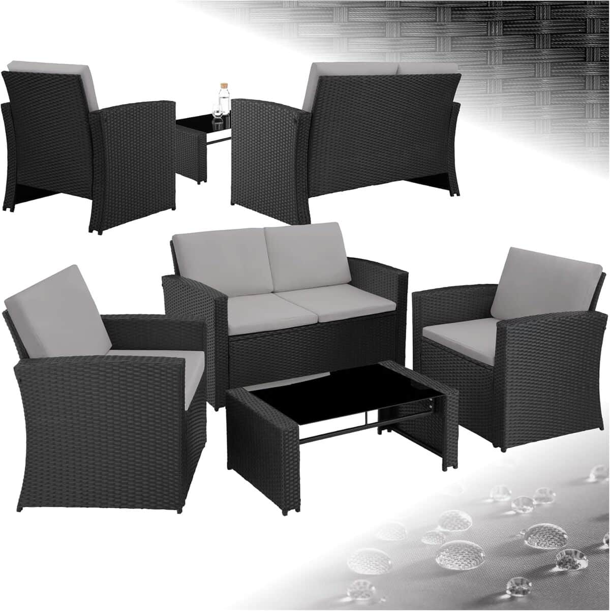 Test : salon de jardin TecTake® 4 places en résine tressée