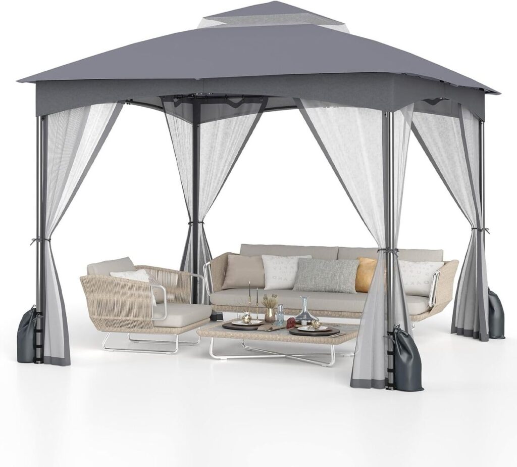 Test de la tonnelle de jardin Costway 3x3 m : imperméable et résistante