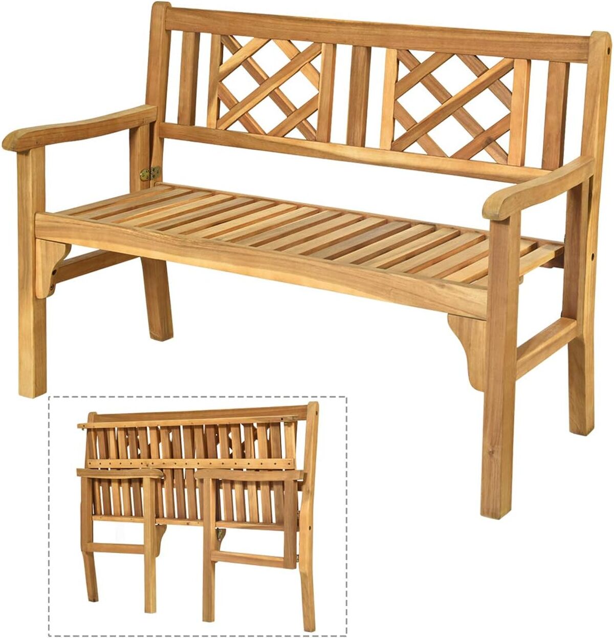 Test du banc de jardin pliant Relax4Life : confort et praticité en bois massif