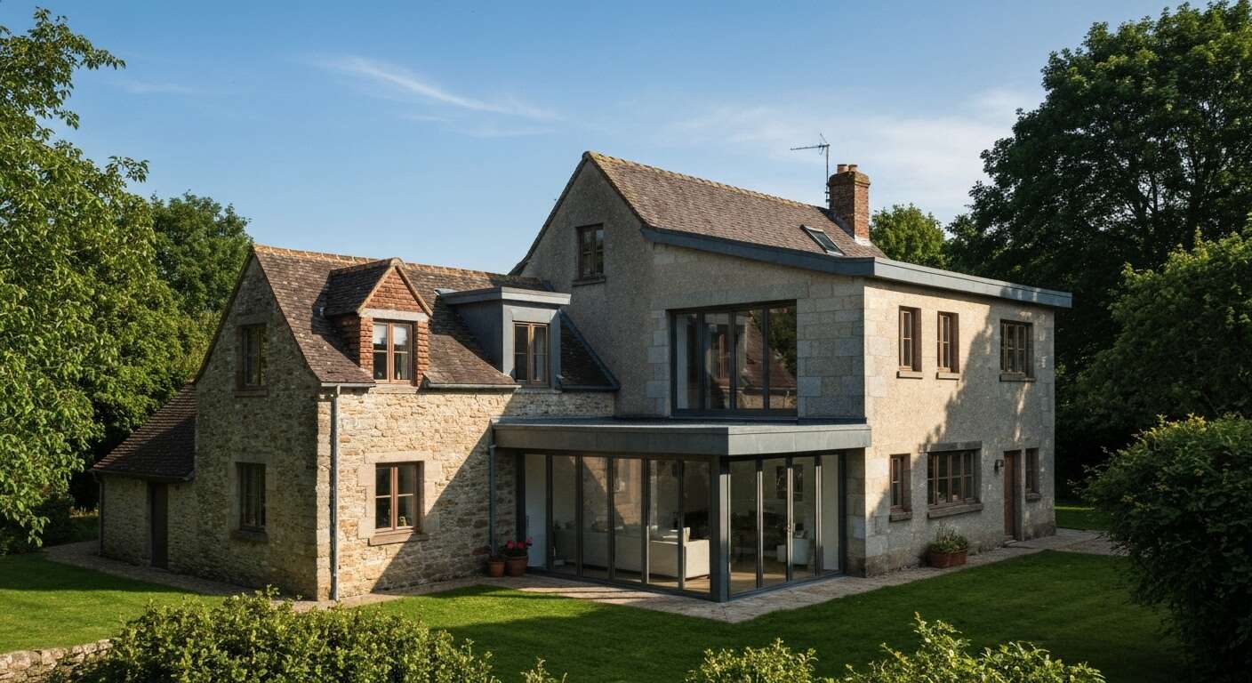 Int&eacute;grer une extension toit plat &agrave; une maison ancienne