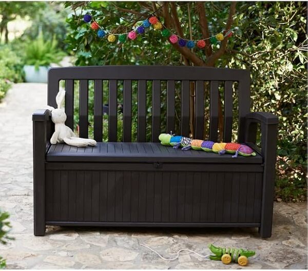 Keter Banc de rangement pour jardin, 227 litres, 132,7 x 63,5 x 89,5 cm, graphite