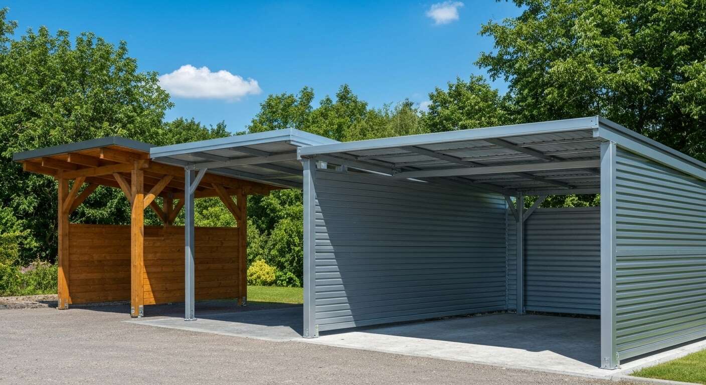 Types de carports : bois, aluminium ou acier