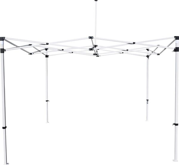 RAY BOT. Tonnelle 3 m x 3 m en acier pied de 40 mm renforcé imperméable avec des tissus de 350 g/m² résistant au vent pliable (1 porte, 3 scies, noir)