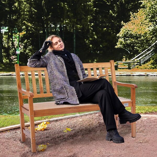 VEVOR Banc d'extérieur, Bois, Brun, 127 cm