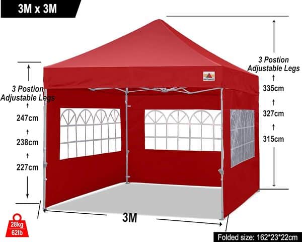 ABCCANOPY Tonnelle étanche - Tonnelle Plate Pop-up - Tente de Jardin